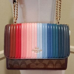 Coach Klare Limited edition Rainbow Gradient Stripe Bag